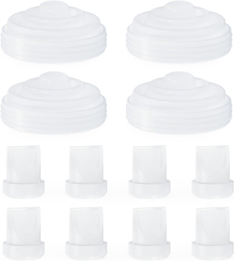 Hranio 12PCS Breast Pump Parts, Duckbill Valves Compatible with Momcozy m5 Replacement Parts Momcozy Breast Pump Accessories Mom Cozy m5 Replacement Parts 8PCS Duckbill Valves 4PCS Silicone Diaphragm - Image 1